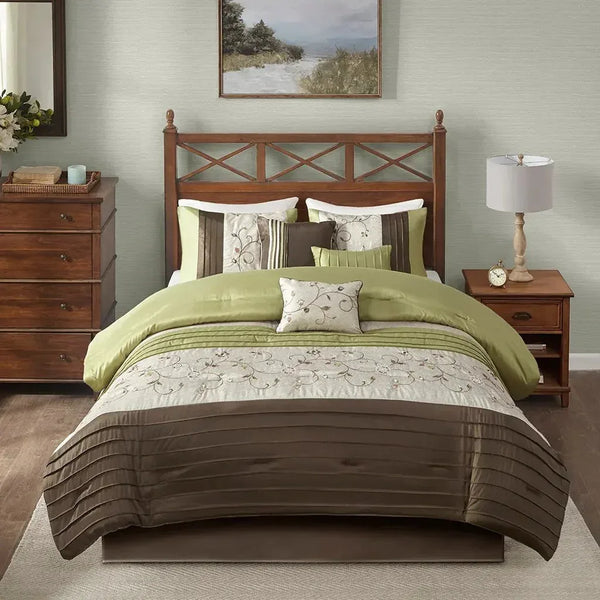 Serene Embroidered 7 Piece Comforter Set by Madison Park - Gifts for You 'n Me