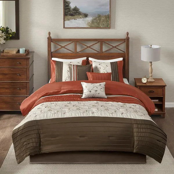 Serene Embroidered 7 Piece Comforter Set by Madison Park - Gifts for You 'n Me