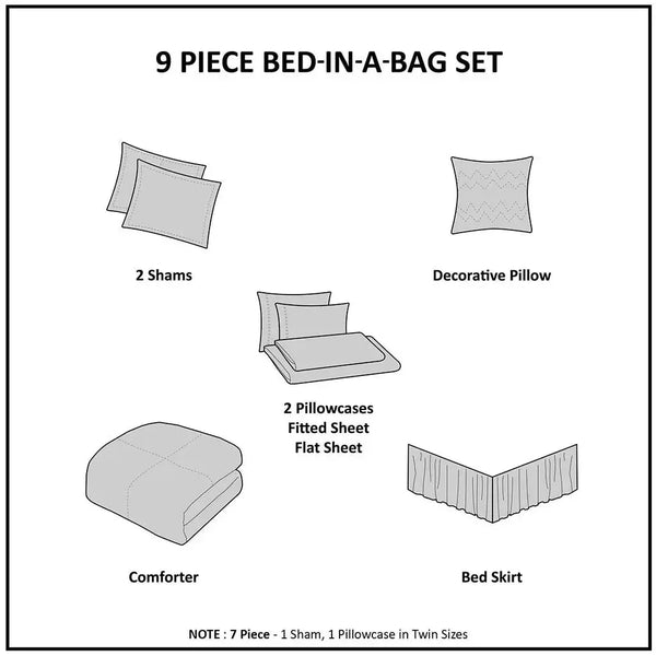 Serenity Comforter Set with Cotton Bed Sheets by Madison Park Essentials - Gifts for You 'n Me