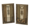 Corkscrew & Wire Basket Wall Art - Set of 2