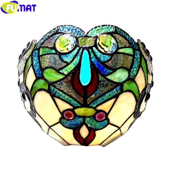 Tiffany Wall Lamp Stained Glass Porch Light Nordic Classical Oil Painting Art Decor Wall Lamp Mirror Courtyard Wall Lighting