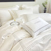 100%Cotton Bedding Set Home Textile Three Lines Embroidery Luxurious Pillowcase Sheet Quilt Cover Twin/Queen/Single Bed