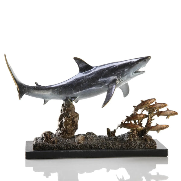 Shark with Prey Coastal Sculpture - Gifts for You 'n Me