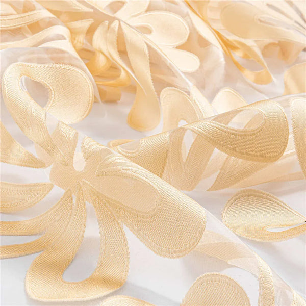 Sheer Curtain Panel Gold Window Treatments - Dolce Mela - Brussels 60x100