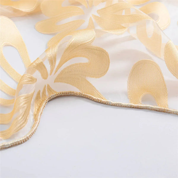 Sheer Curtain Panel Gold Window Treatments - Dolce Mela - Brussels 60x100