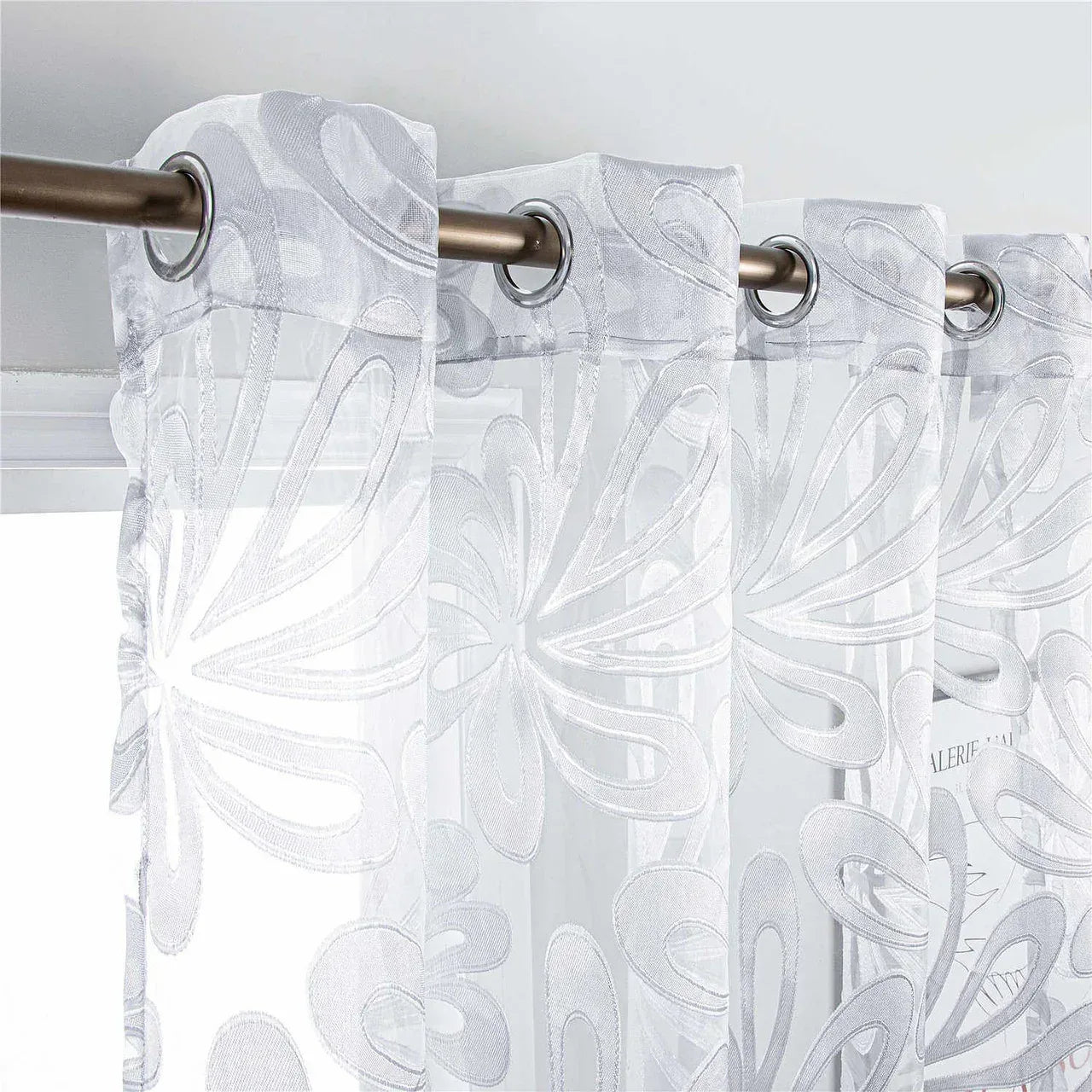 Sheer Curtain Panel White Window Treatments - Dolce Mela - Hamburg 60x100