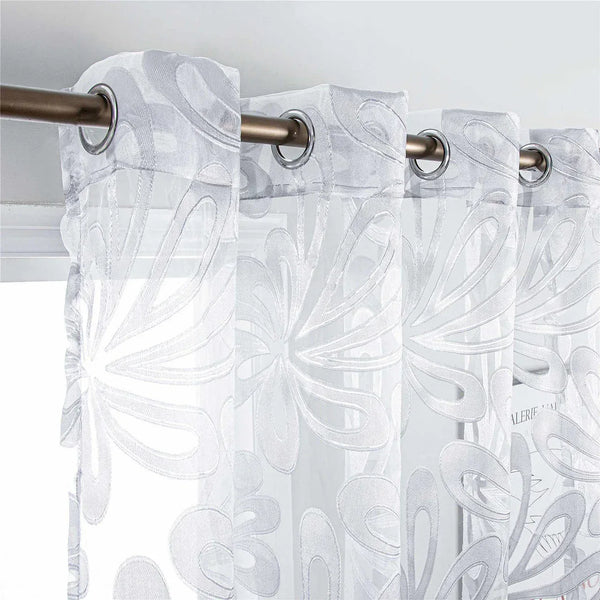 Sheer Curtain Panel White Window Treatments - Dolce Mela - Hamburg 60x100