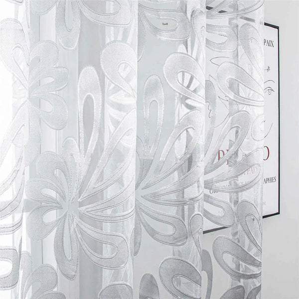 Sheer Curtain Panel White Window Treatments - Dolce Mela - Hamburg 60x100