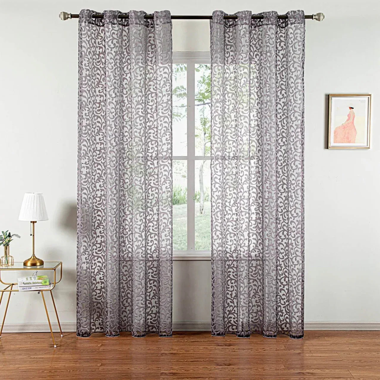 Sheer Curtain Panel Window Treatment - Dolce Mela - Artemis 60x100