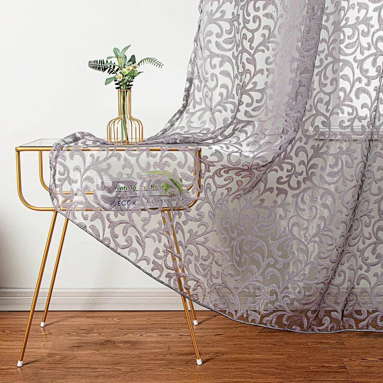 Sheer Curtain Panel Window Treatment - Dolce Mela - Artemis 60x100