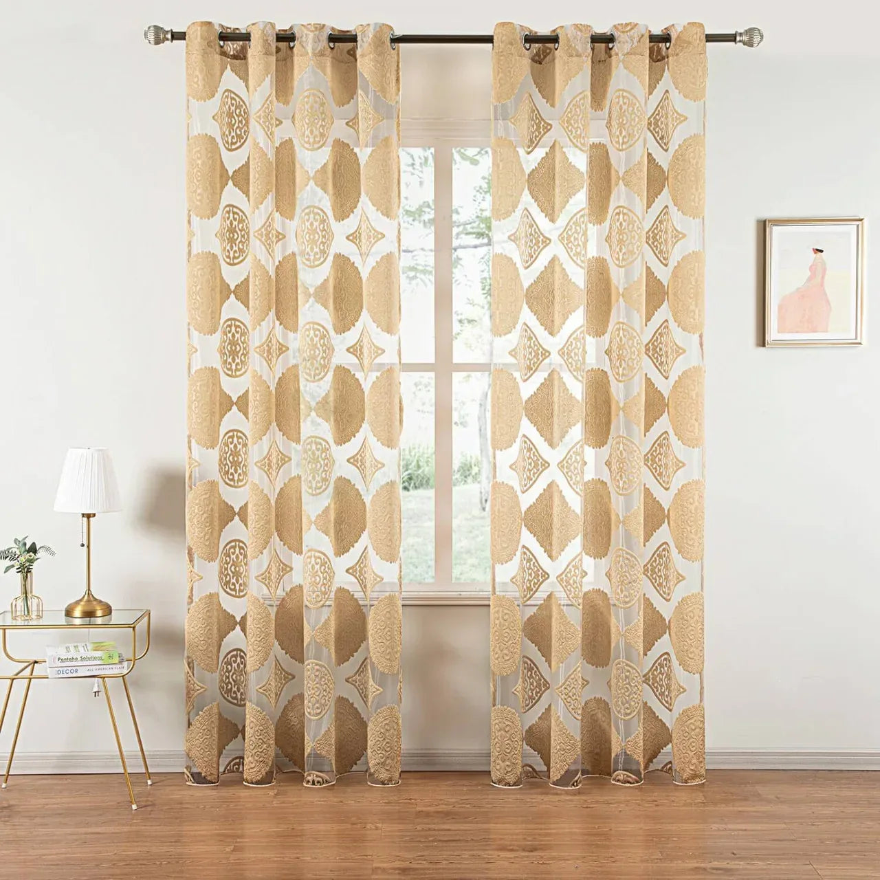 Sheer Curtain Panel Window Treatment - Dolce Mela - Chrysus 60x100