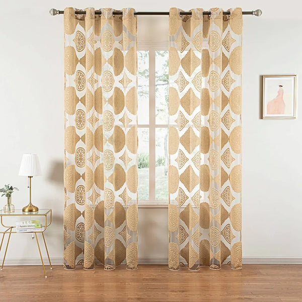 Sheer Curtain Panel Window Treatment - Dolce Mela - Chrysus 60x100