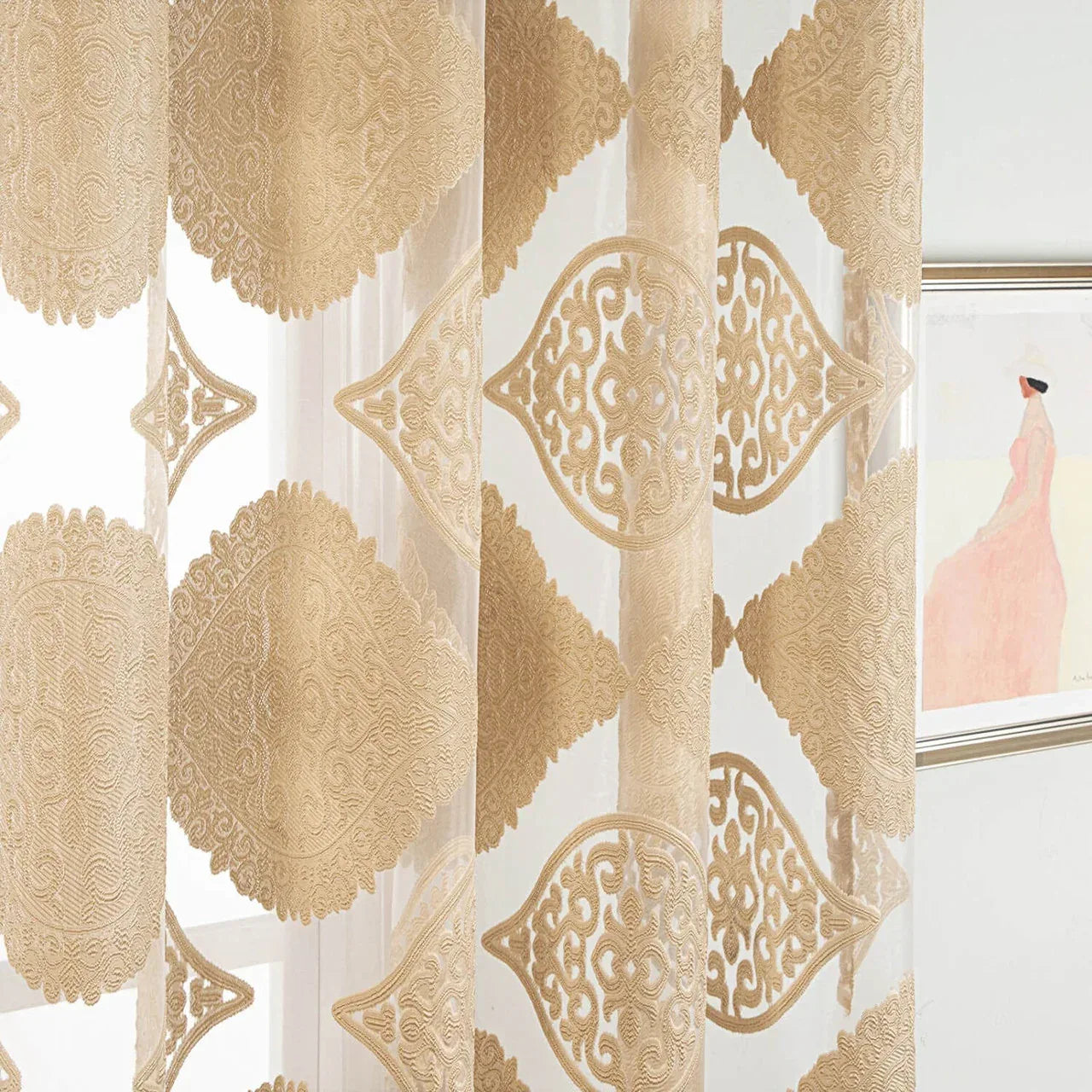 Sheer Curtain Panel Window Treatment - Dolce Mela - Chrysus 60x100
