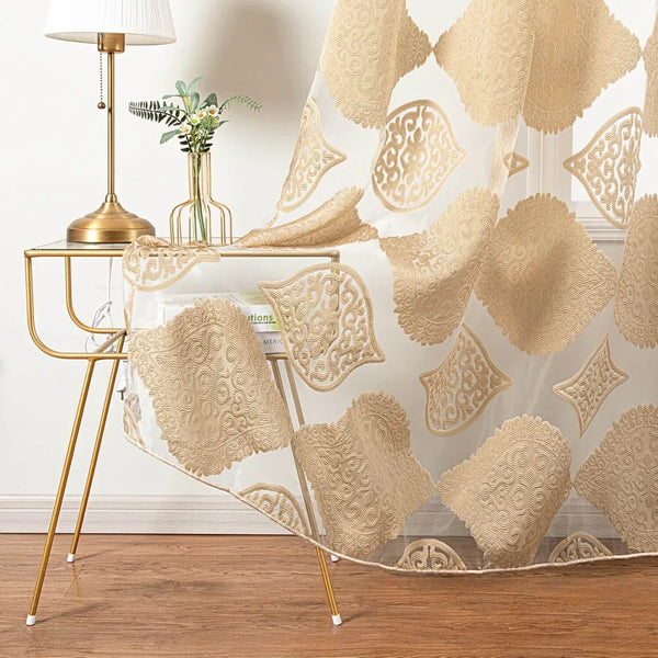 Sheer Curtain Panel Window Treatment - Dolce Mela - Chrysus 60x100
