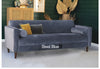 Velvet Sofa With Two Bolster Pillows By Kalalou