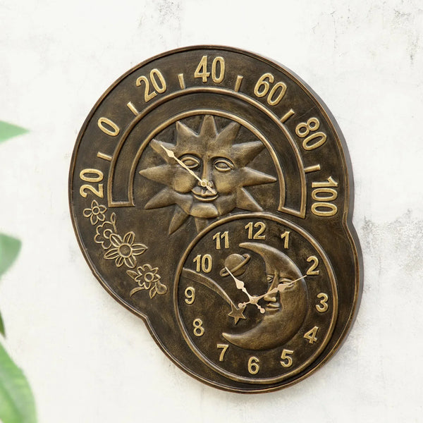 Sun and Moon Clock and Thermometer - Gifts for You 'n Me