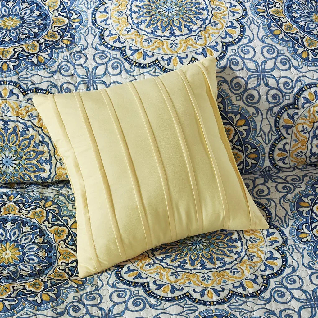 Tangiers 6 Piece Reversible Coverlet Set - Blue - Gifts for You 'n Me