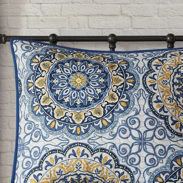 Tangiers 6 Piece Reversible Coverlet Set - Blue - Gifts for You 'n Me