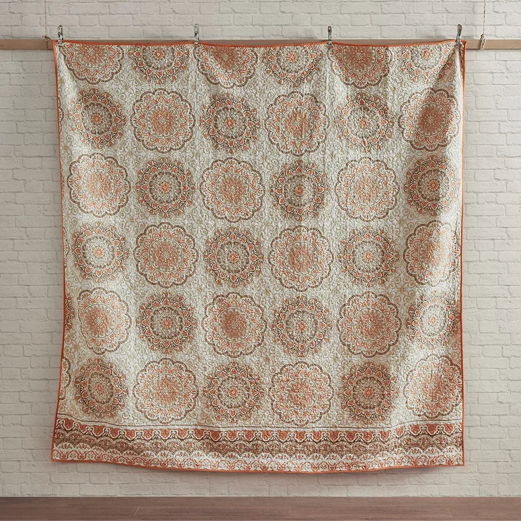 Tangiers 6 Piece Reversible Coverlet Set - Orange - Gifts for You 'n Me