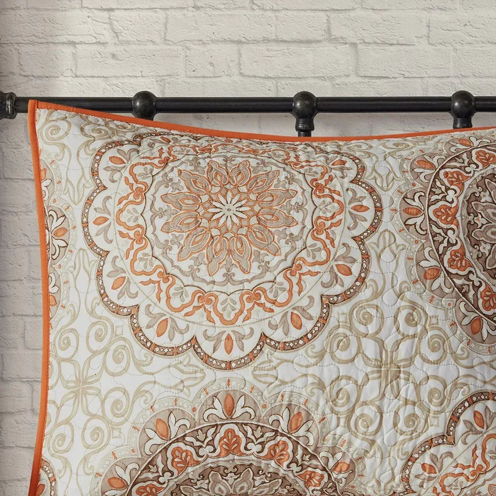 Tangiers 6 Piece Reversible Coverlet Set - Orange - Gifts for You 'n Me