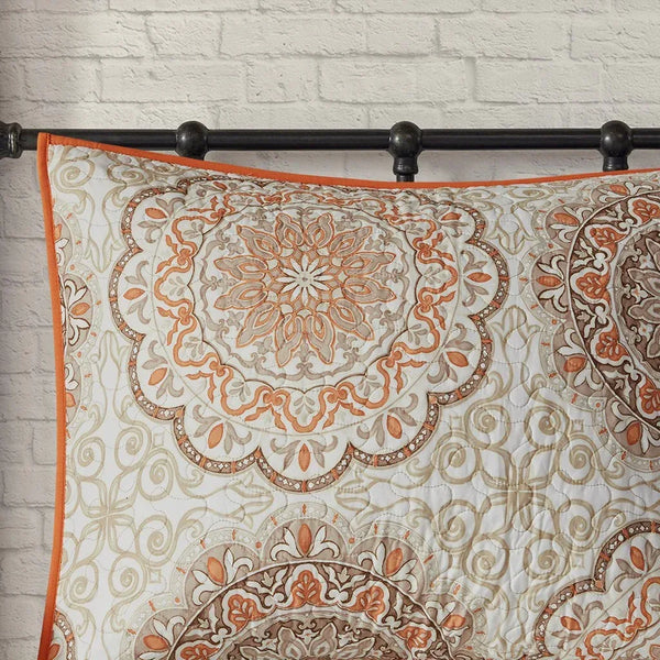 Tangiers 6 Piece Reversible Coverlet Set - Orange - Gifts for You 'n Me