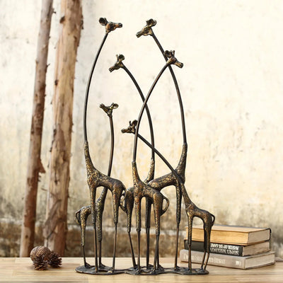 Towering Giraffe Herd Sculpture