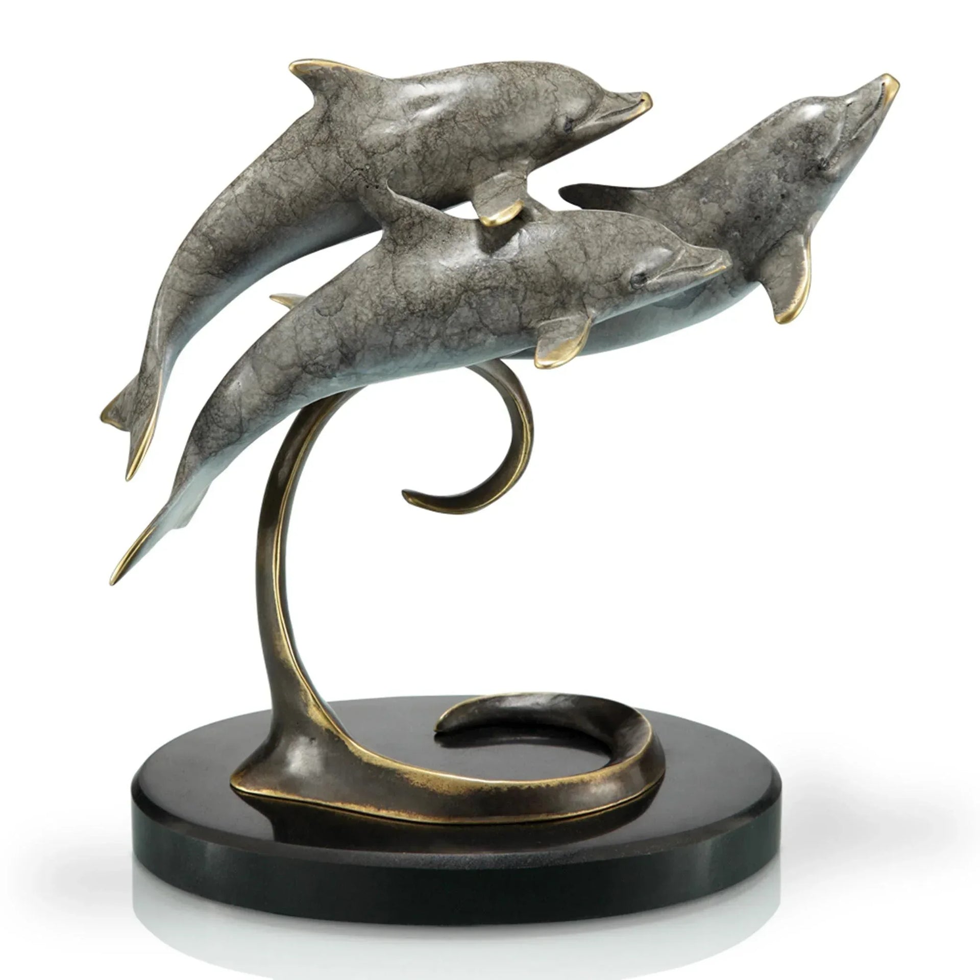 Triple Dolphins on Marble Base Sculpture - Gifts for You 'n Me