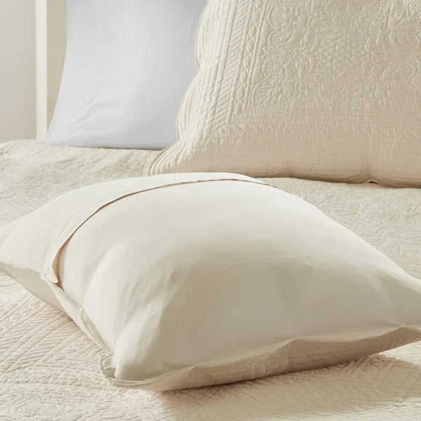 Tuscany 3 Piece Reversible Scalloped Edge Coverlet Set - Cream - Gifts for You 'n Me