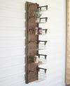 Recycled Wood & Metal Wall Rack With Six Wire Storage Baskets