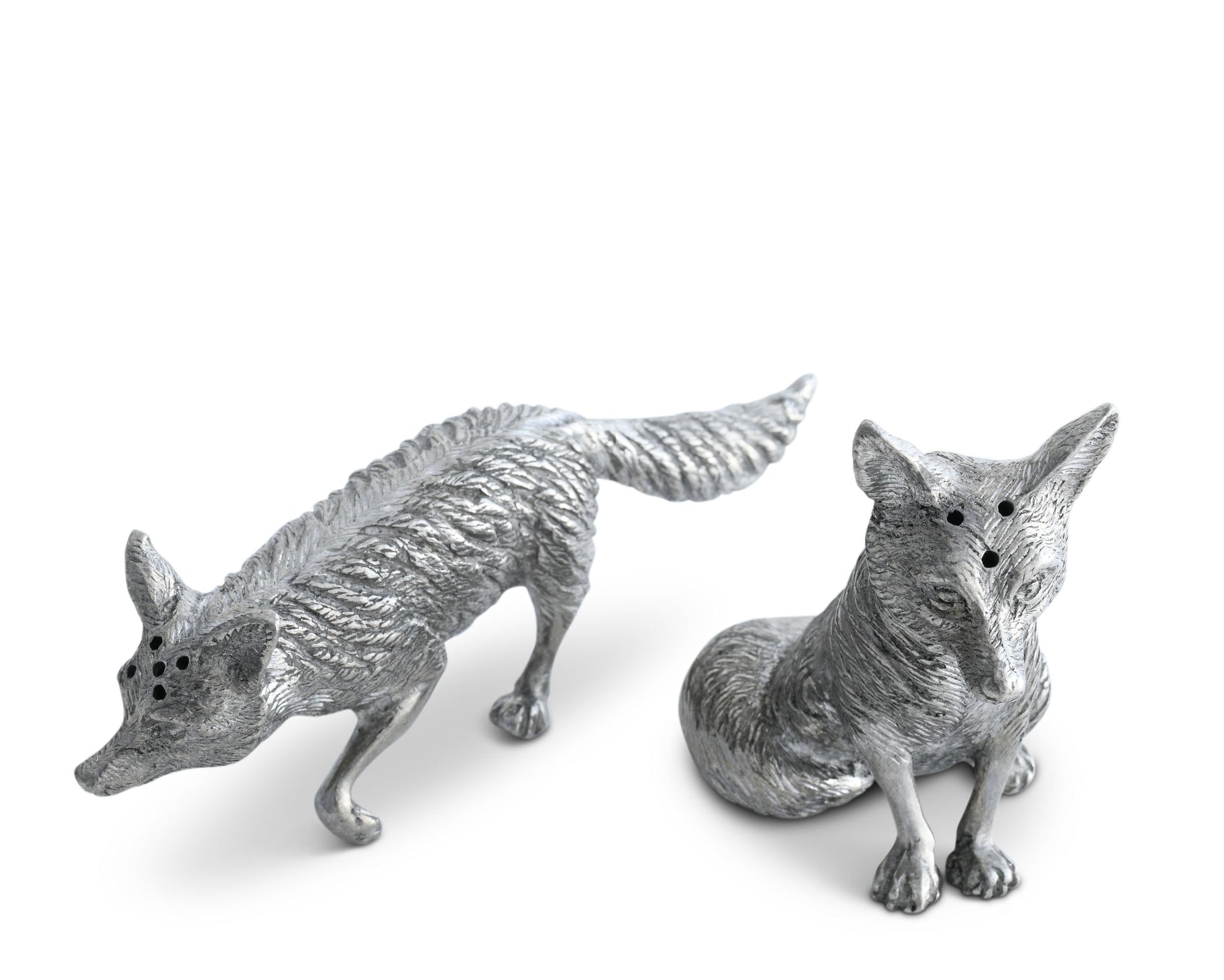 PEWTER FOXES SALT & PEPPER SET