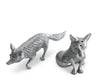 PEWTER FOXES SALT & PEPPER SET