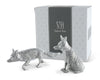 PEWTER FOXES SALT & PEPPER SET