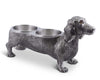 PEWTER DOG FEEDING BOWL
