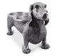 PEWTER DOG FEEDING BOWL