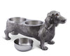 PEWTER DOG FEEDING BOWL