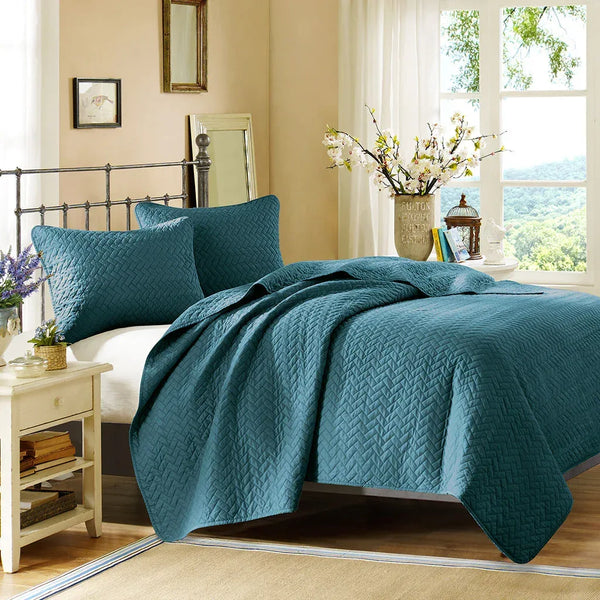 Velvet Touch Coverlet Set - Peacock - Gifts for You 'n Me