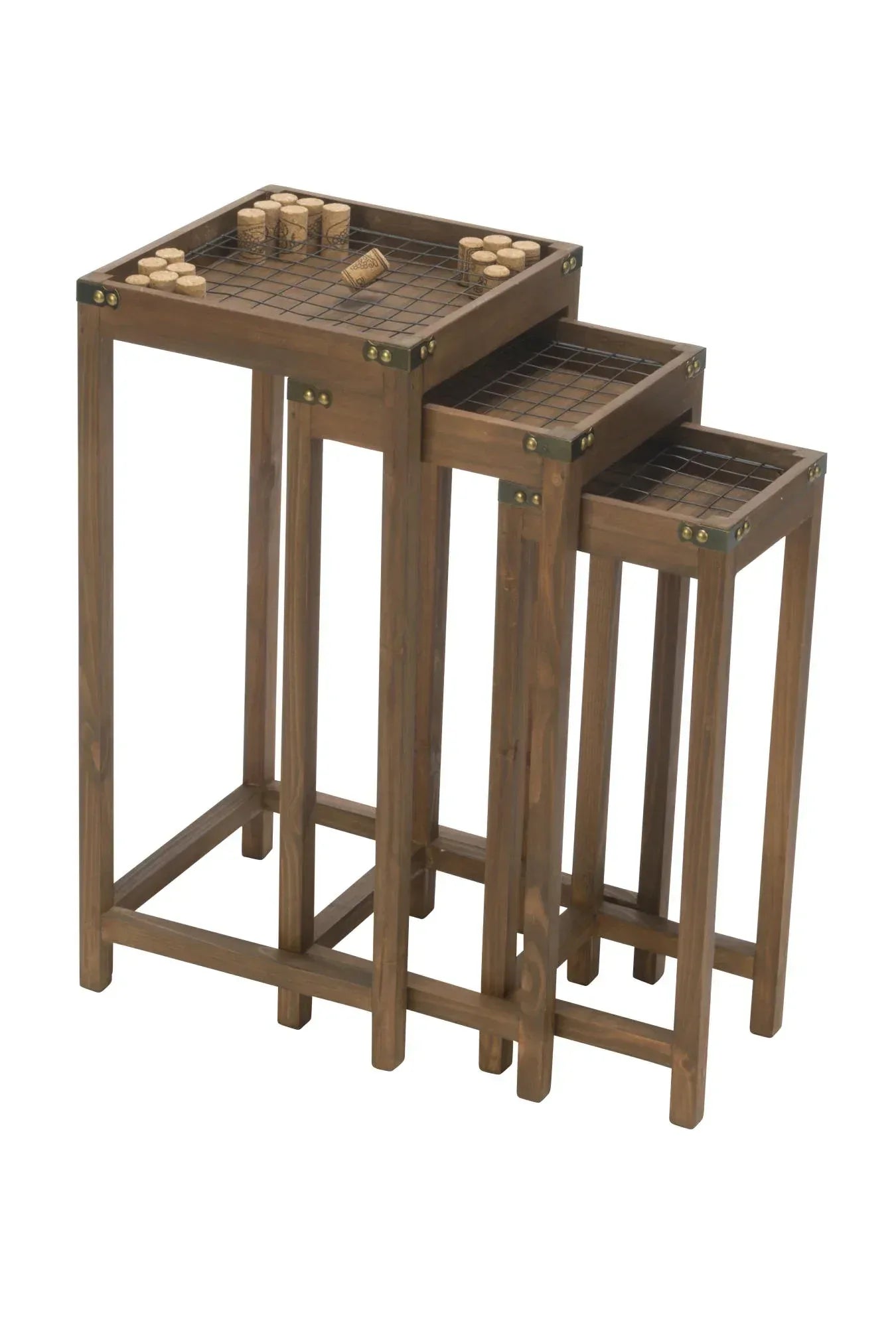 Vineyard Narrow Nesting Cork Display Tables, Set of 3 - Gifts for You 'n Me