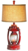 26”H Red Vintage Lantern Table Lamp