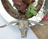 Long Horn Steer Hammered Steel Serving Tray -  Med
