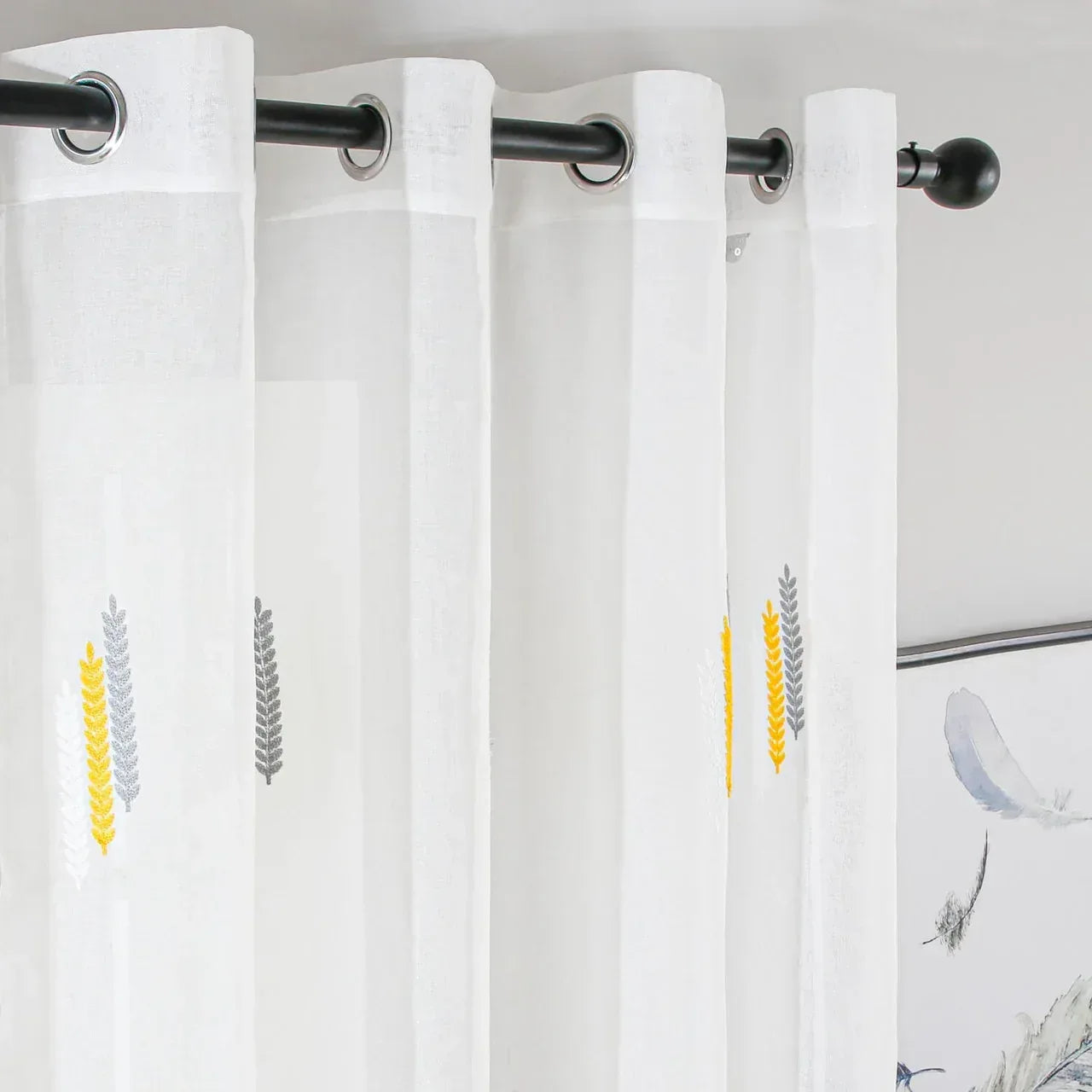 White Sheer Curtain Panel - Dolce Mela - Cologne 60x100