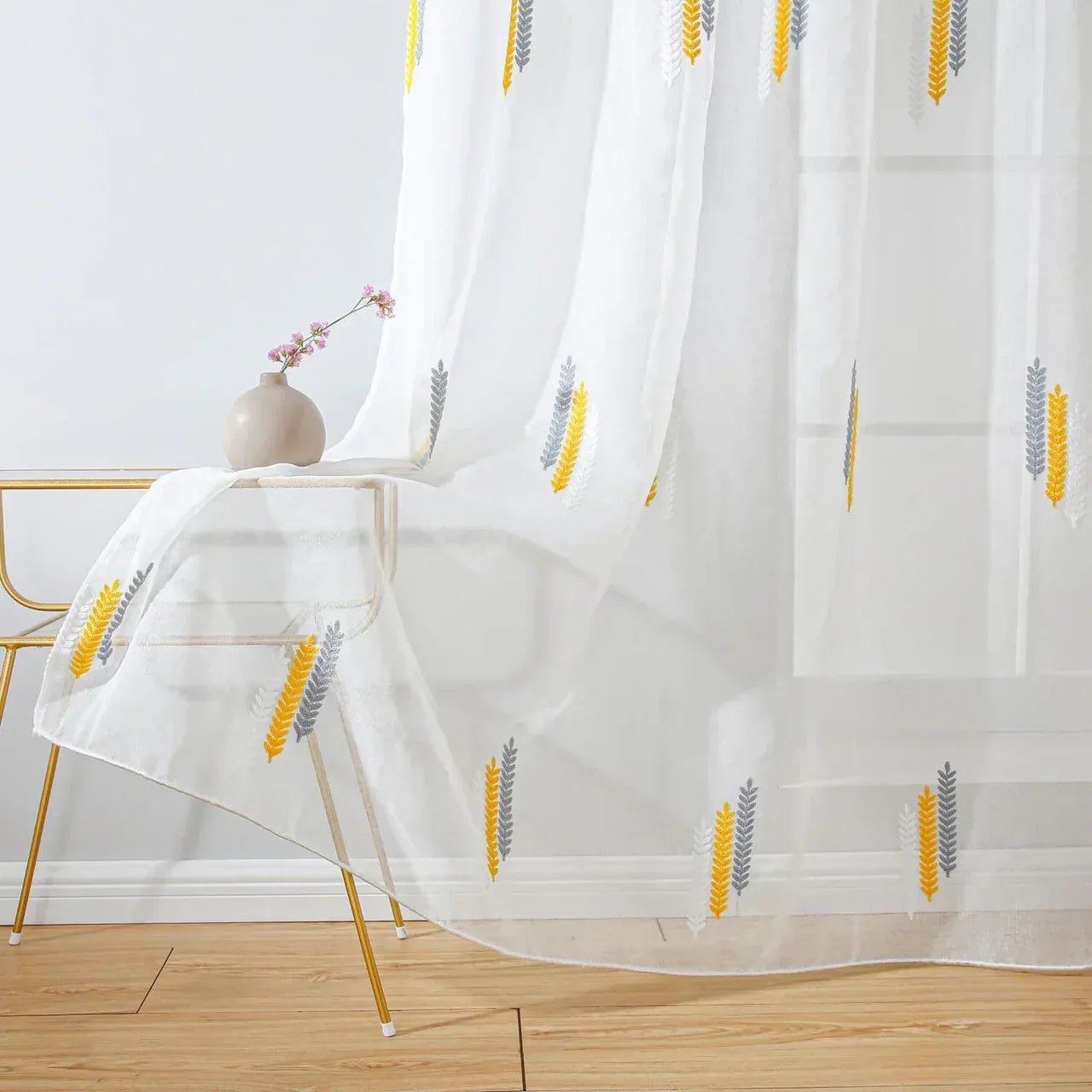 White Sheer Curtain Panel - Dolce Mela - Cologne 60x100