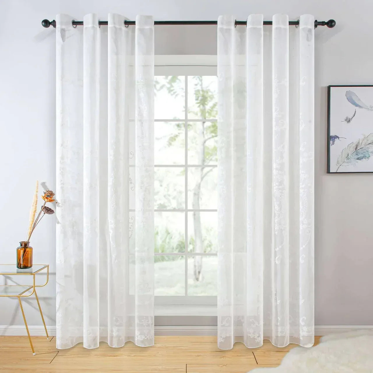 White Sheer Curtain Panels - Dolce Mela - Idra 60x100