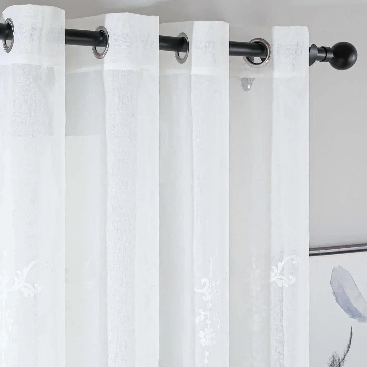 White Sheer Curtain Panels - Dolce Mela - Idra 60x100