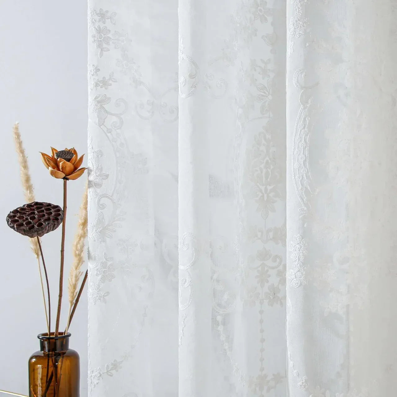 White Sheer Curtain Panels - Dolce Mela - Idra 60x100
