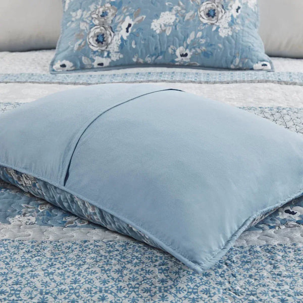 Willa 6 Piece Reversible Coverlet Set - Blue - Gifts for You 'n Me
