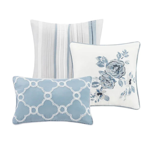 Willa 6 Piece Reversible Coverlet Set - Blue - Gifts for You 'n Me