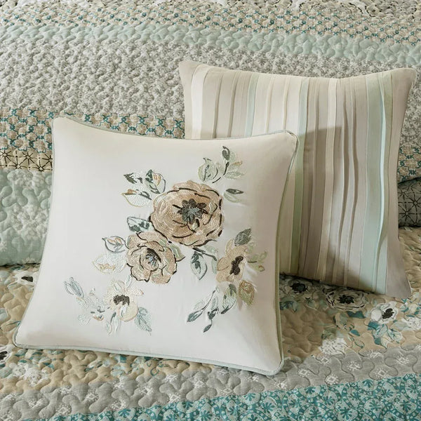 Willa 6 Piece Reversible Coverlet Set - Green - Gifts for You 'n Me
