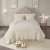 Laetitia Tufted Cotton Chenille Medallion Fringe Coverlet Mini Set - Taupe