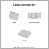 Lola 6 Piece Reversible Cotton Printed Coverlet Set - Grey/Blush
