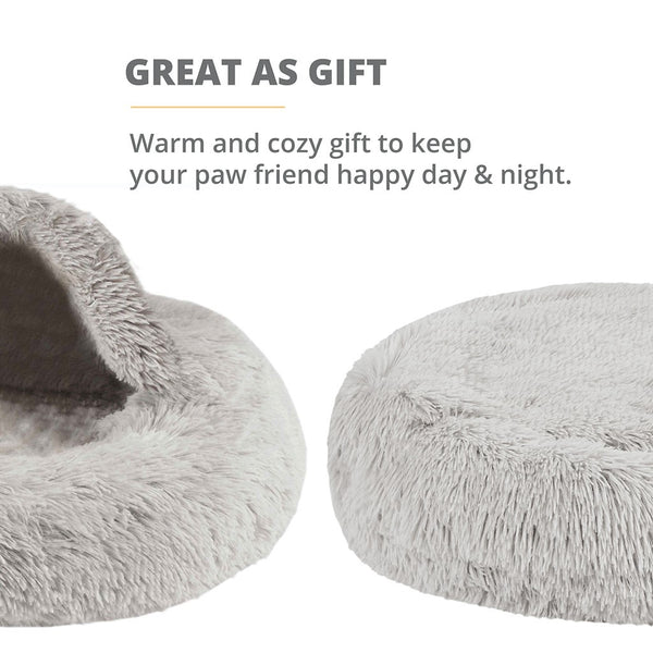 Luna Hooded Round Pet Bed by Friends Forever - • SIZE: D 23